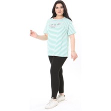 Şans Kadın Büyük Beden Gül Kurusu Bisiklet Yakalı Kısa Kollu Bluz 65N38006
