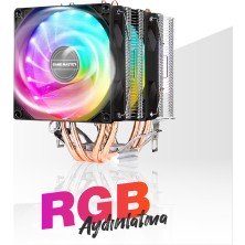 Gamemaster GM-420 4 Bakır Borulu 2 Rgb Fanlı Kule Tipi Siyah Cpu Fan