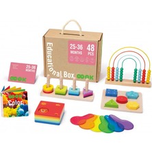 Tooky Toy Ahşap Eğitici Kutu Çocuk El Becerisi Geliştirici Montessori Oyun Seti 48 Parça