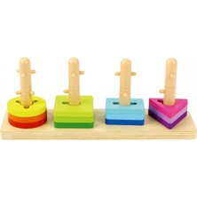 Tooky Toy Ahşap Eğitici Kutu Çocuk El Becerisi Geliştirici Montessori Oyun Seti 48 Parça