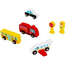 Tooky Toy Montessori Eğitici Oyuncak Sehir Blokları Yapı Seti Ahşap Oyuncak Ahşap Bloklar 50 Parça