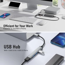 Toocki Orıgınal  2-In-1 4 Port Type C USB 3.0 Hub For Mac Book Pro Air Otg USB 3.0 Adapter Rapid USB Hub