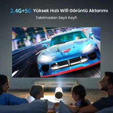 NPO FullHD Android11 BT5.0 Wifi5 120ANSI Lümen IOS/Android Taşınabilir Akıllı LED Projeksiyon HY300 PLUS