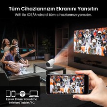 NPO FullHD Android11 BT5.0 Wifi5 120ANSI Lümen IOS/Android Taşınabilir Akıllı LED Projeksiyon HY300 PLUS