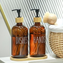 binbirdemet 2’li Amber Bambu Standlı Hands&dishes Sıvı Sabunluk Seti