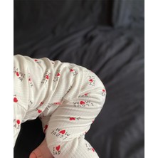 Minizade I Love Mom Yazılı Kız Bebek/çocuk Pijama Takım