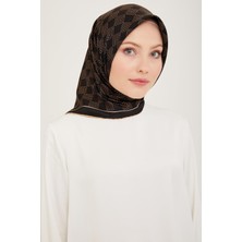 Belli Twill Ipek Eşarp - 4003-01 Siyah Vizon