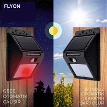 Flyon Sensörlü Sokak Lambası Hem Bahçe Aydınlatma Solar Enerjili  FLYON-K24