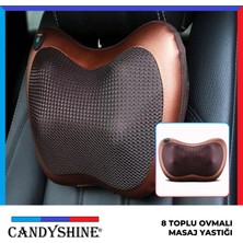 CandyShine 8 Toplu Çift Yöne Dönebilen Isıtmalı Ovmalı Yoğurmalı Shiatsu Masaj Aleti Yastığı Tüm Vücut Için