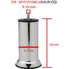 Hobbi Baza Ayağı Koltuk Ayağı Yükseltme Ayağı Metal Ayak 1 Adet 10 cm (3/8 Kalın Diş)