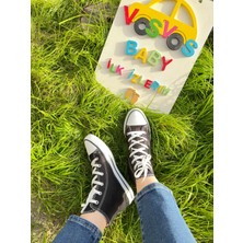 VOSVOSBABY Siyahbot Yetişkin Keten Ayakkabı