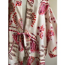 Kinua Studio Oversize Önden Bağlamalı Unisex Kimono Ceket - Çok Renkli