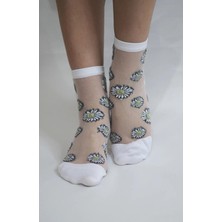 Dode Flora Tül Transparan Soket Çorap Slyt