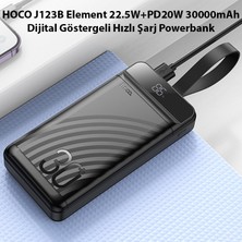 Hoco J123B Element 22.5W+PD20W 30000MAH Dijital Göstergeli Hızlı Şarj Powerbank