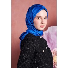 Madame Polo Ipeksi Jakar Safir Eşarp Kazayağı Desen - Saks