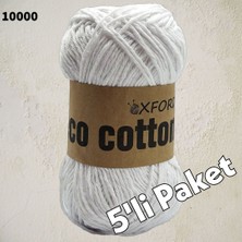 Oxford İplik 5’li Paket Eco Cotton - Rejenere Cotton Ip - 10000 Beyaz
