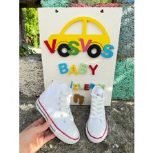 VOSVOSBABY Beyaz Bot Keten Sneaker