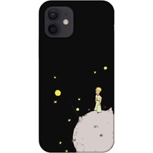 Gritty Apple iPhone 12 Mini Küçük Prens Siyah Telefon Kılıfı