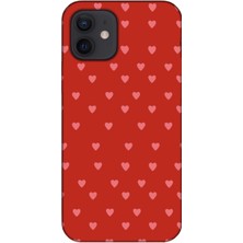 Gritty Apple iPhone 12 Minik Kalpler Kırmızı Telefon Kılıfı