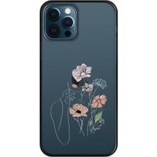 Gritty Apple iPhone 12 Pro Kadın Çiçek Şeffaf Telefon Kılıfı