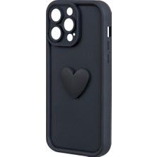 Kalpli Siyah Silikon Telefon Kılıfı - DK196 - iPhone 15 Promax