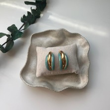 Alice İsstanbul Turkuaz Mineli Bombe Küpe