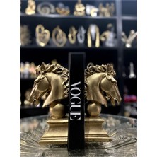 Tekno Trust Çok Renkli 2'li At Kafası Kitap Tutucu Gold