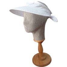 Salar Ticaret Kadın Vizör Şapka Ayarlanabilir Beyaz