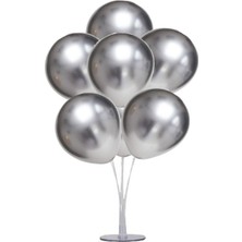 Kidspartim 7 Li Balon Demeti Krom Gümüş Balon
