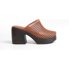Hakiki Deri Taba 10 cm Platform Ortopedik Sabo Terlik TMD202490