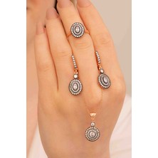 Simal Silver Elmas Montör Rose Gümüş Set