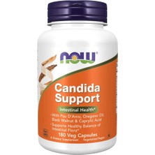 Now Candida Support Pau D'arco Oregano Oil Black Walnut Caprylic Acid 180 Kapsül