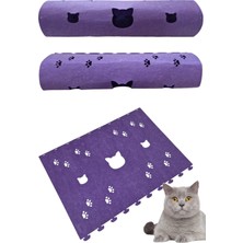 Next Craft Kedi Tüneli Oyuncağı 1. Kalite 3mm Keçeden Geçmeli 9 Renk Seçenekli 98 cm Kedi ve Pati Figürlü