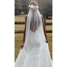 Tekno Trust Tül Yoğun Incili Duvak 2 Metre - Dz, Gelin Gelinlik Için, Nikah, Duvağı,tül, Kırık Beyaz