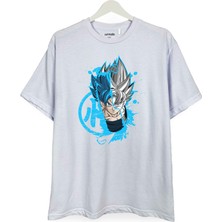 nirvoda Süper Saiyan Dragon Ball Baskılı Loose Fit Bisiklet Yaka Unisex Tişört Anime Manga