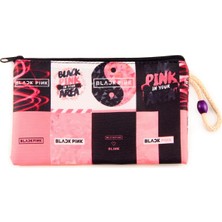 By Bag Blackpink K-Pop Desenli Kalemlik Fermuarlı Makyaj Çantası Orta Boy 12CM x 20CM