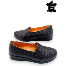 Magic Shoes Kadın Taba Deri Comfort Tam Ortopedik Ayakkabı Deri Düz Taban