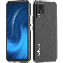 Techno Guru Vivo V21E Tam Koruma Sağlayan Sert ve Şeffaf Coss Premium Silikon Kılıf