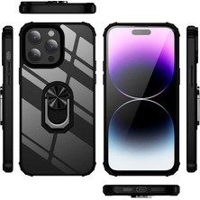 Techno Guru iPhone 11 Pro Max Yüzüklü ve Kenarları Renkli Köşe Korumalı Mola Premium Pc Silikon Kılıf