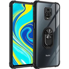 Techno Guru Redmi Note 9 Pro Yüzüklü ve Kenarları Renkli Köşe Korumalı Mola Premium Pc Silikon Kılıf