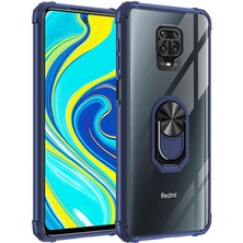 Techno Guru Redmi Note 9s Yüzüklü ve Kenarları Renkli Köşe Korumalı Mola Premium Pc Silikon Kılıf