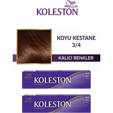 Wella Koleston Koleston Tüp Boya 50 ml No: 3.4 - Koyu Kestane X2