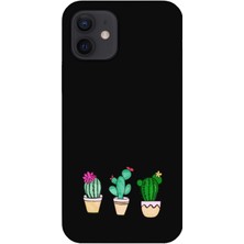 Gritty Apple iPhone 12 Mini Kaktüs Siyah Telefon Kılıfı