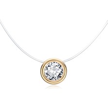 Mingming Shop Beyaz Moda Kübik Zirkonya Kolye Öğe Görünmez Balık Hattı Chokers Kolye Kadınlar Için Düğün Hediyesi Takı Yeni Yıl Hediyesi (Yurt Dışından)