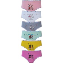 Dode Flora Tutku 832 Kız Çocuk Karışık Desenli Likralı Pamuklu 6 Lı Slip Külot