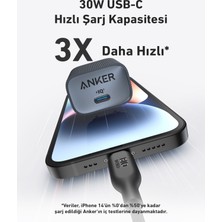 Anker Nano USB-C Duvar Şarj Cihazı (30W) iPhone & Android ile Uyumlu Type-C Hızlı Şarj Adaptörü - A2337 - Yeşil -  (Anker Türkiye Garantili)