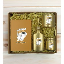 Bk Gift Kişiye Özel Isimli Dtf Best Friend Temalı Gold Defter & Kahve Fincanı & Kolonya & Mum Hediye Seti-4, Arkadaşa Hediye, Doğum Günü Hediyesi