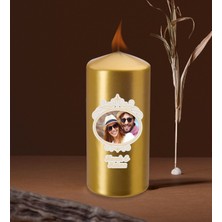 BK Kişiye Özel Isimli Fotoğraflı Gold Blok Mum-3