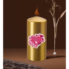 BK Kişiye Özel Sevgililer Günü Isimli Gold Blok Mum-3
