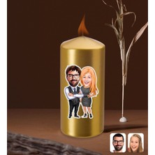 BK Kişiye Özel Sevgililer Karikatürlü Gold Blok MUM-100